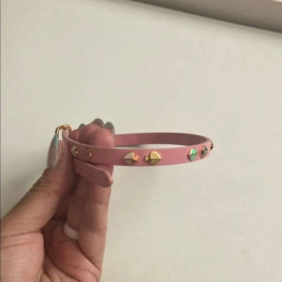 Kate Spade Pink Leather Wrap Bracelet with Gold Spade Accents - Picture 4 of 5